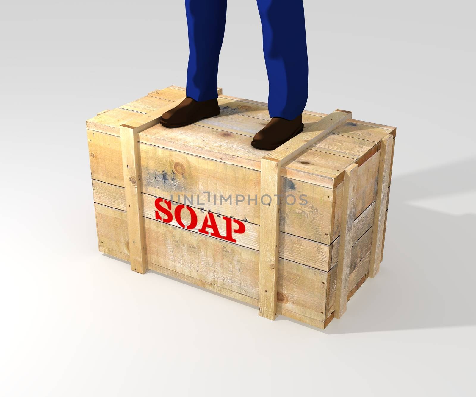 Illustration of a person standing on a soapbox