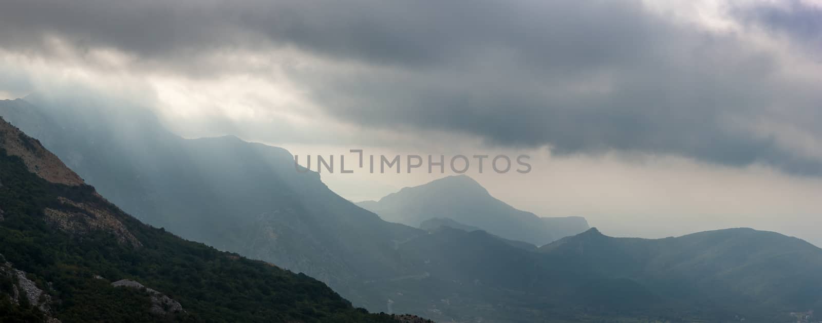 The Montenegro. Mountains. Summer. dark clouds in the sky