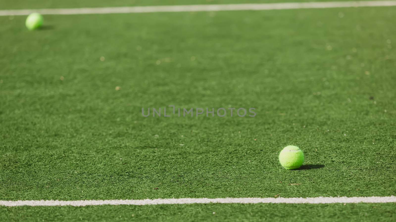 Tennis Ball on the Court by sarymsakov