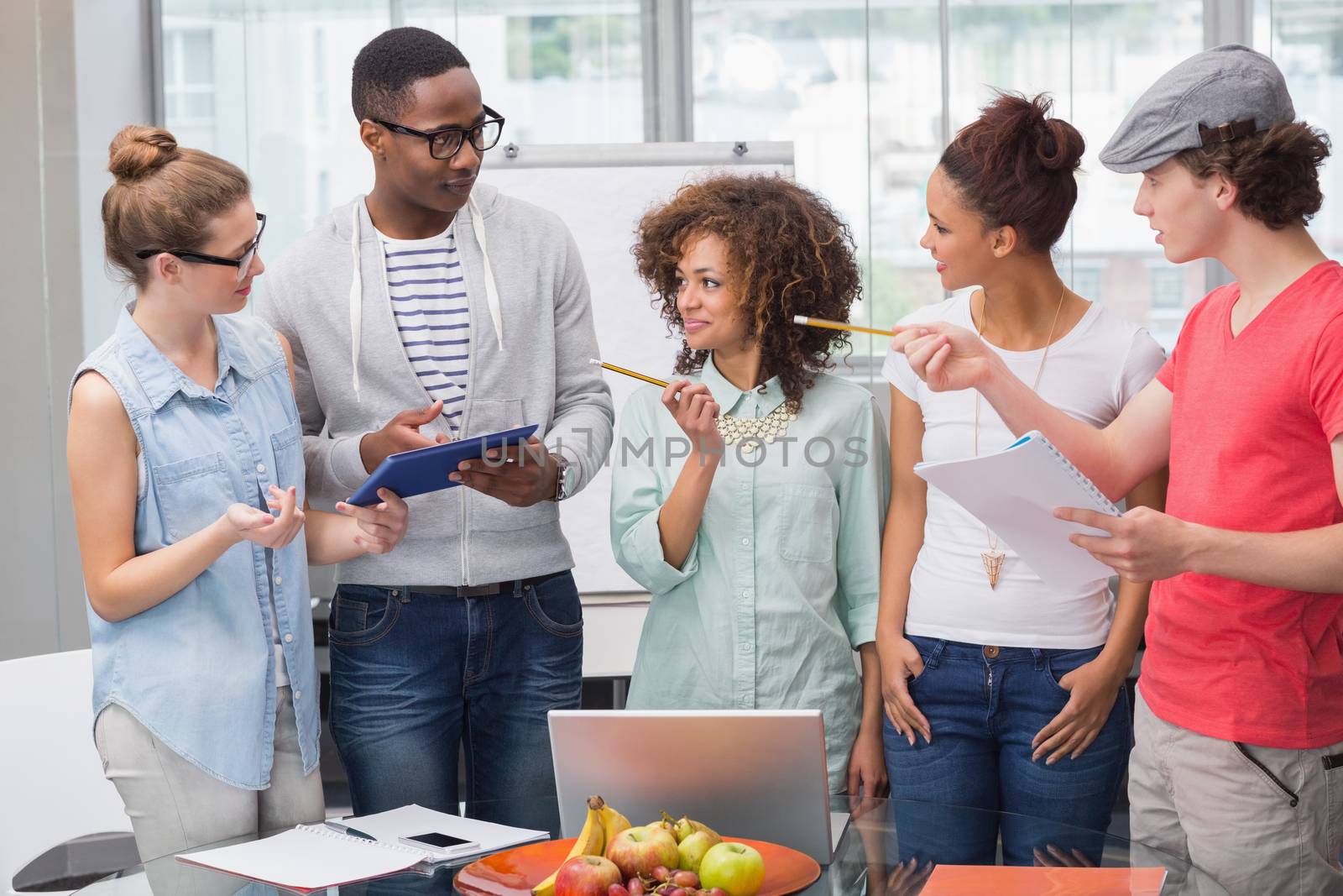 Fashion students working as a team at the college