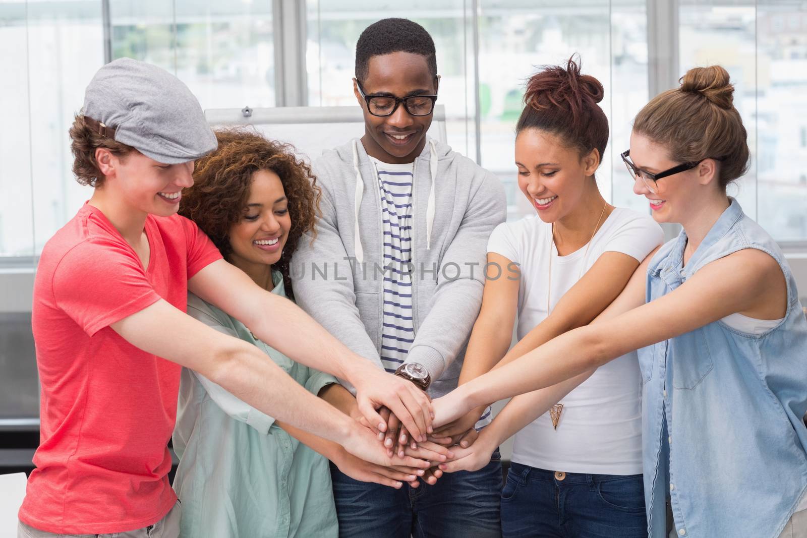 Fashion students working as a team at the college