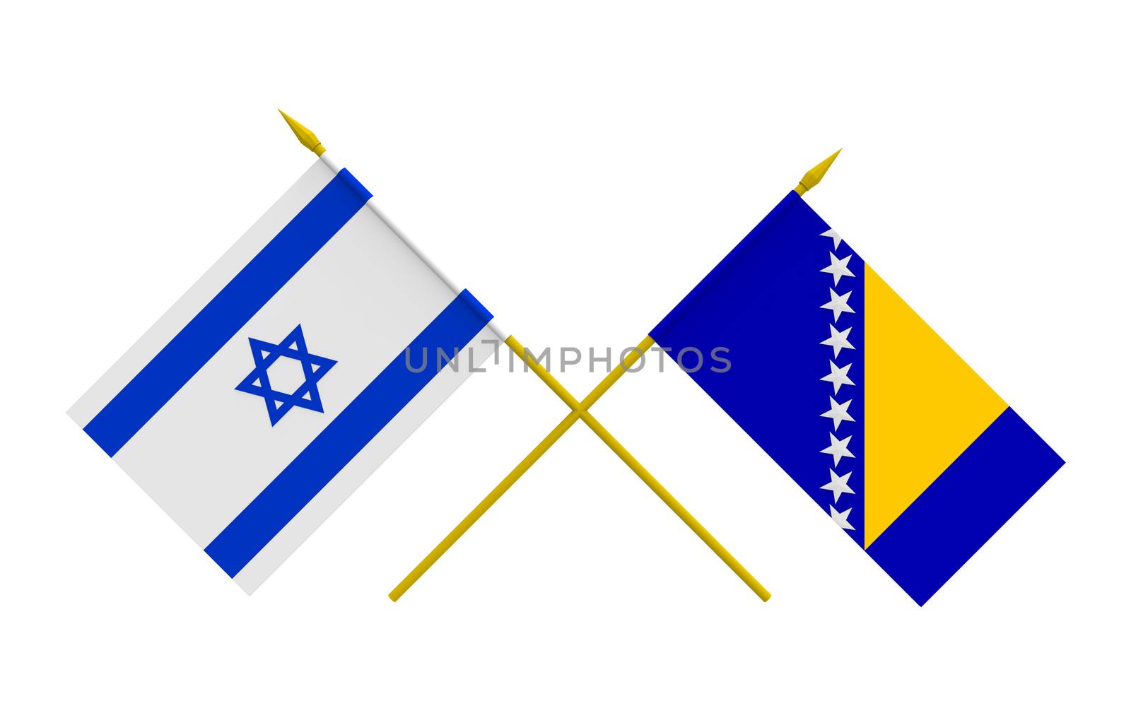 Flags, Bosnia and Herzegovina and Israel by Boris15