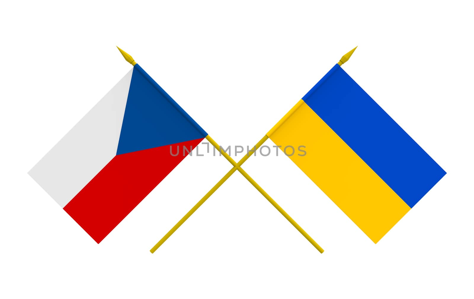 Flags, Czech and Ukraine by Boris15