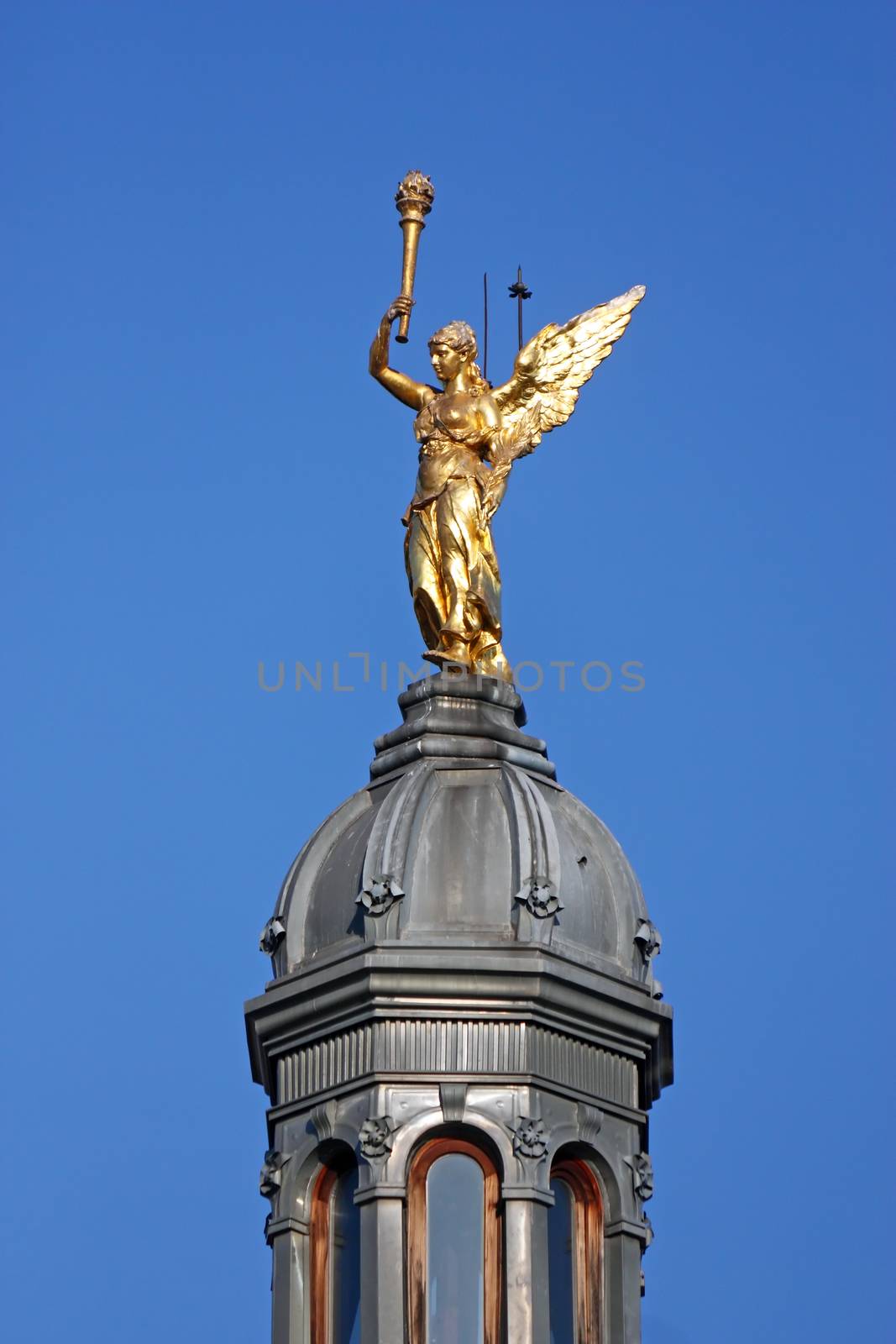 Angel of enlightenment, statue on top of the building on King Tomislav Square