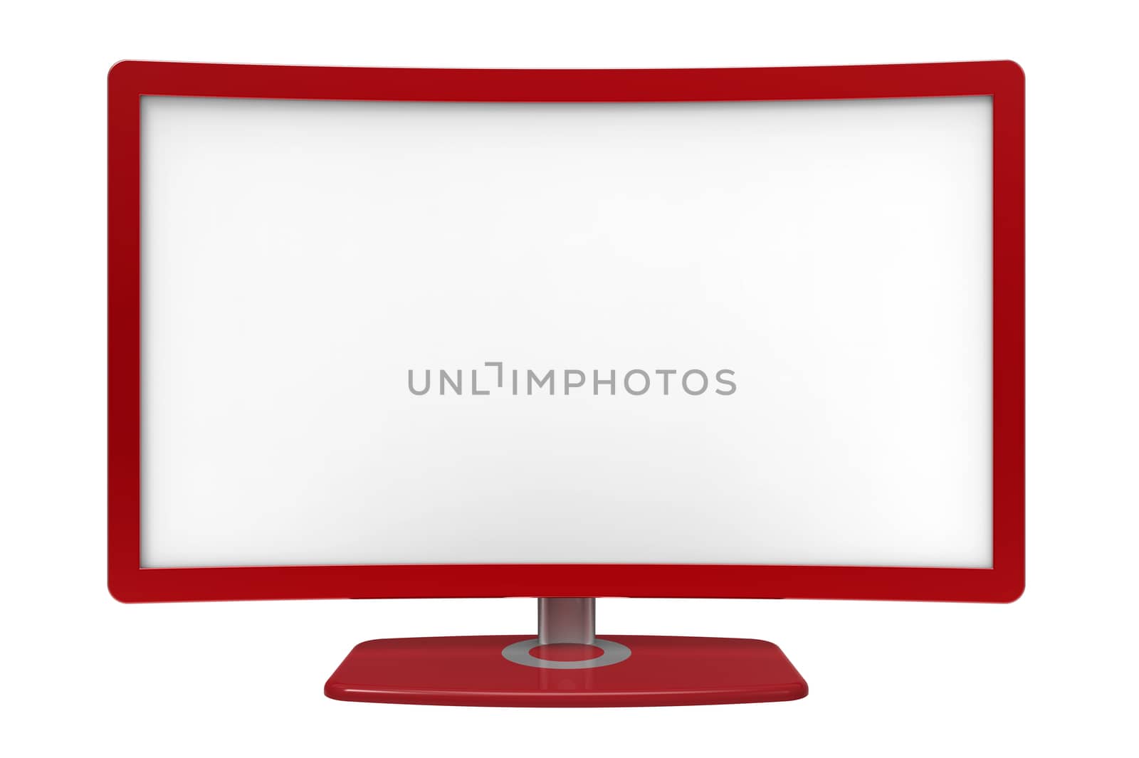 Curved tv screen, isolated on white background