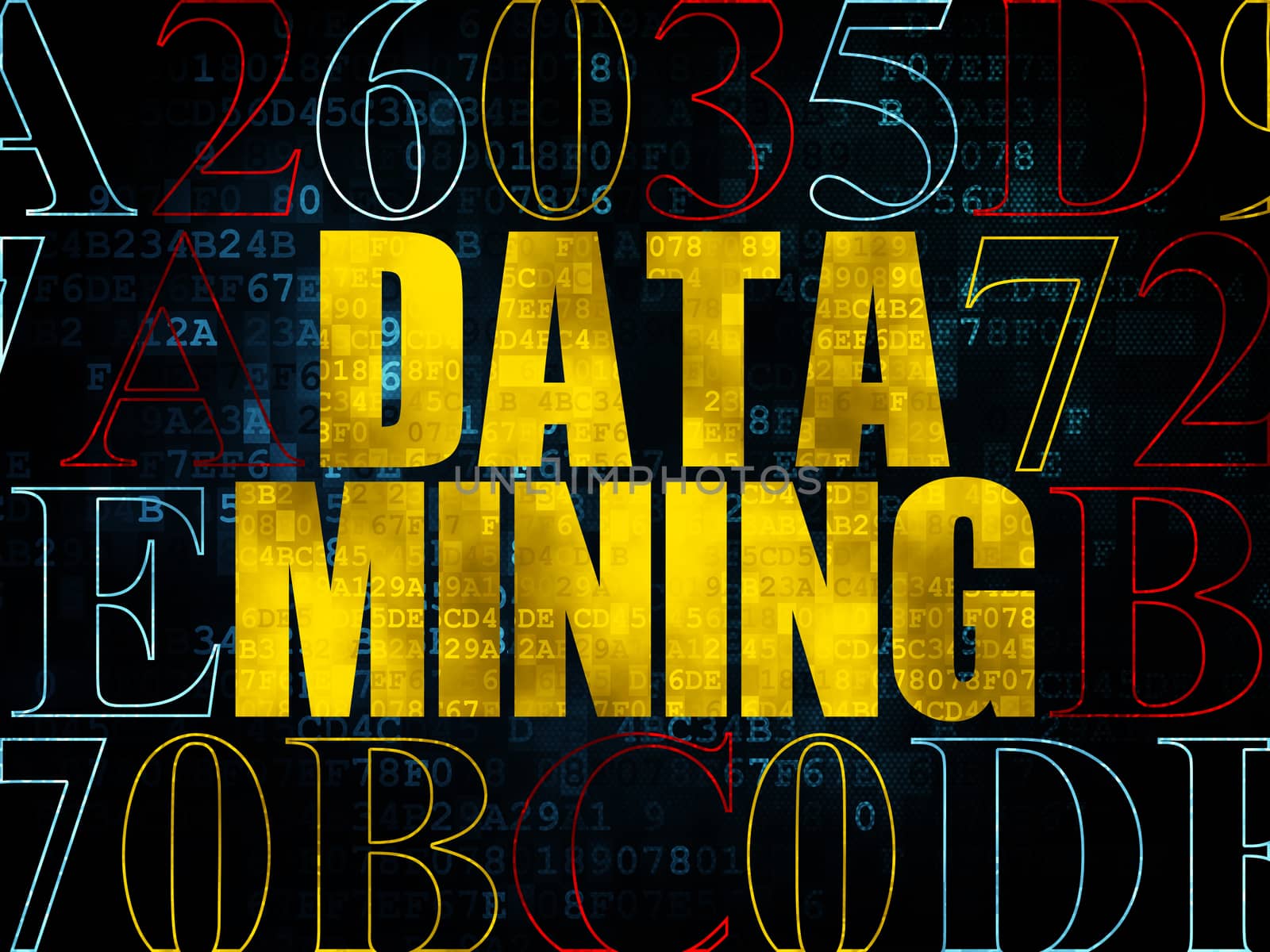 Information concept: Data Mining on Digital background by maxkabakov