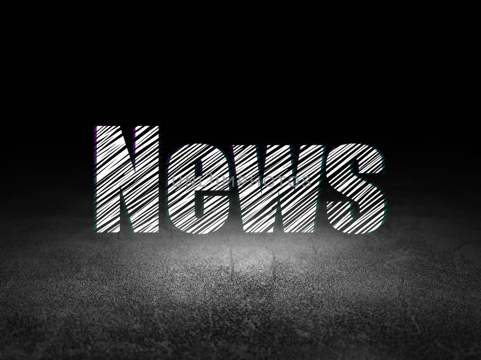 News concept: News in grunge dark room by maxkabakov
