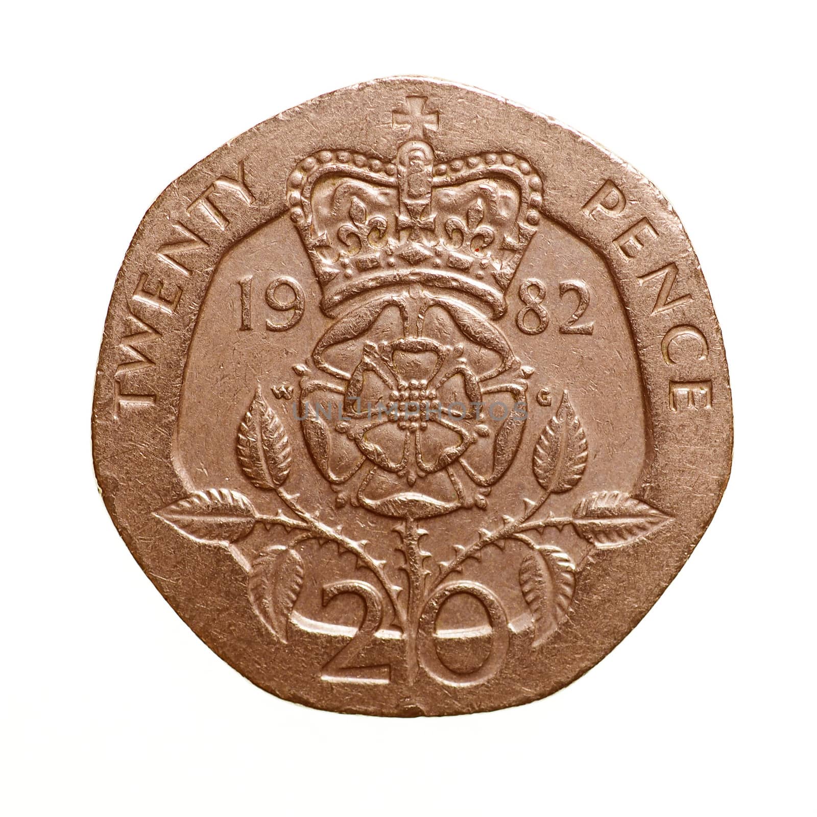 Retro look Twenty pence coin by claudiodivizia