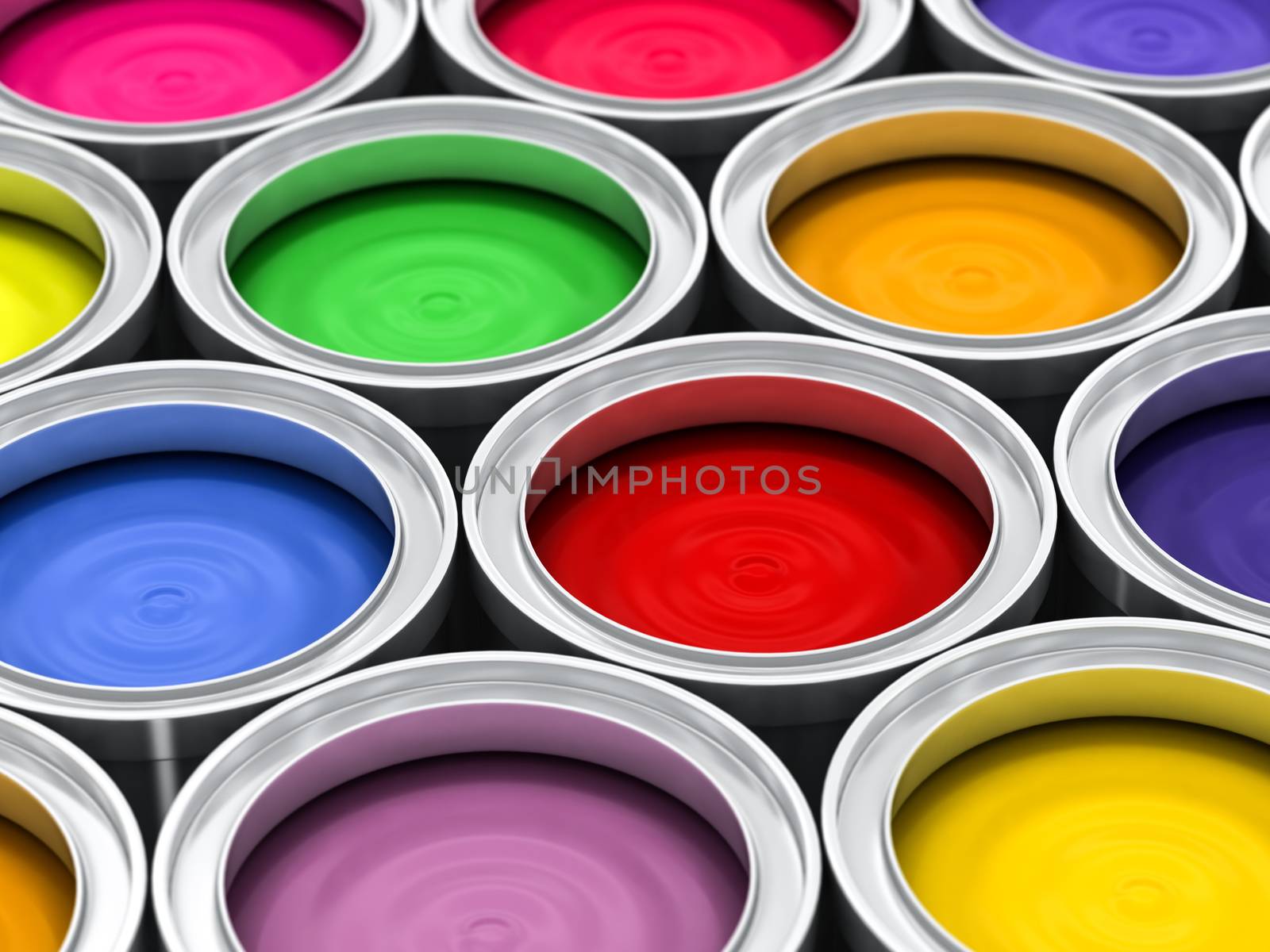 many color paint cans by Lupen