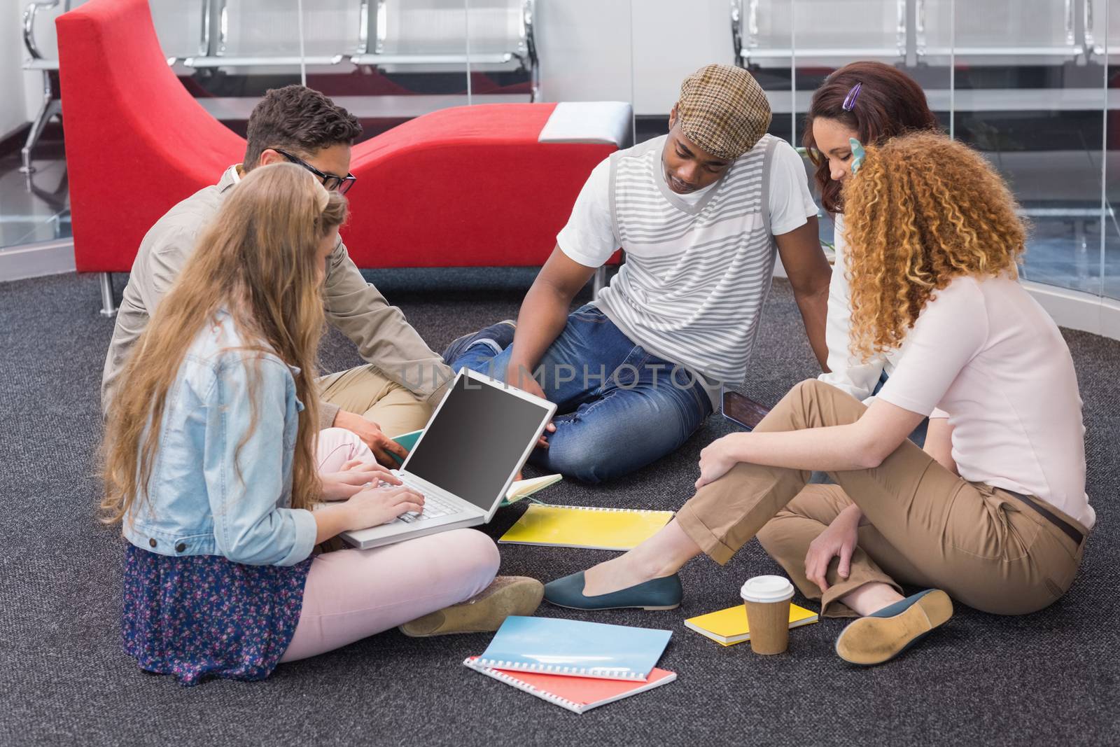 Fashion students working as a team at the college