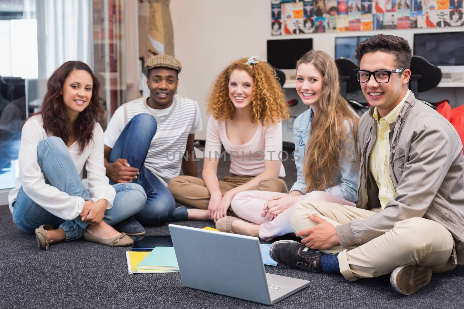 Fashion students working as a team at the college