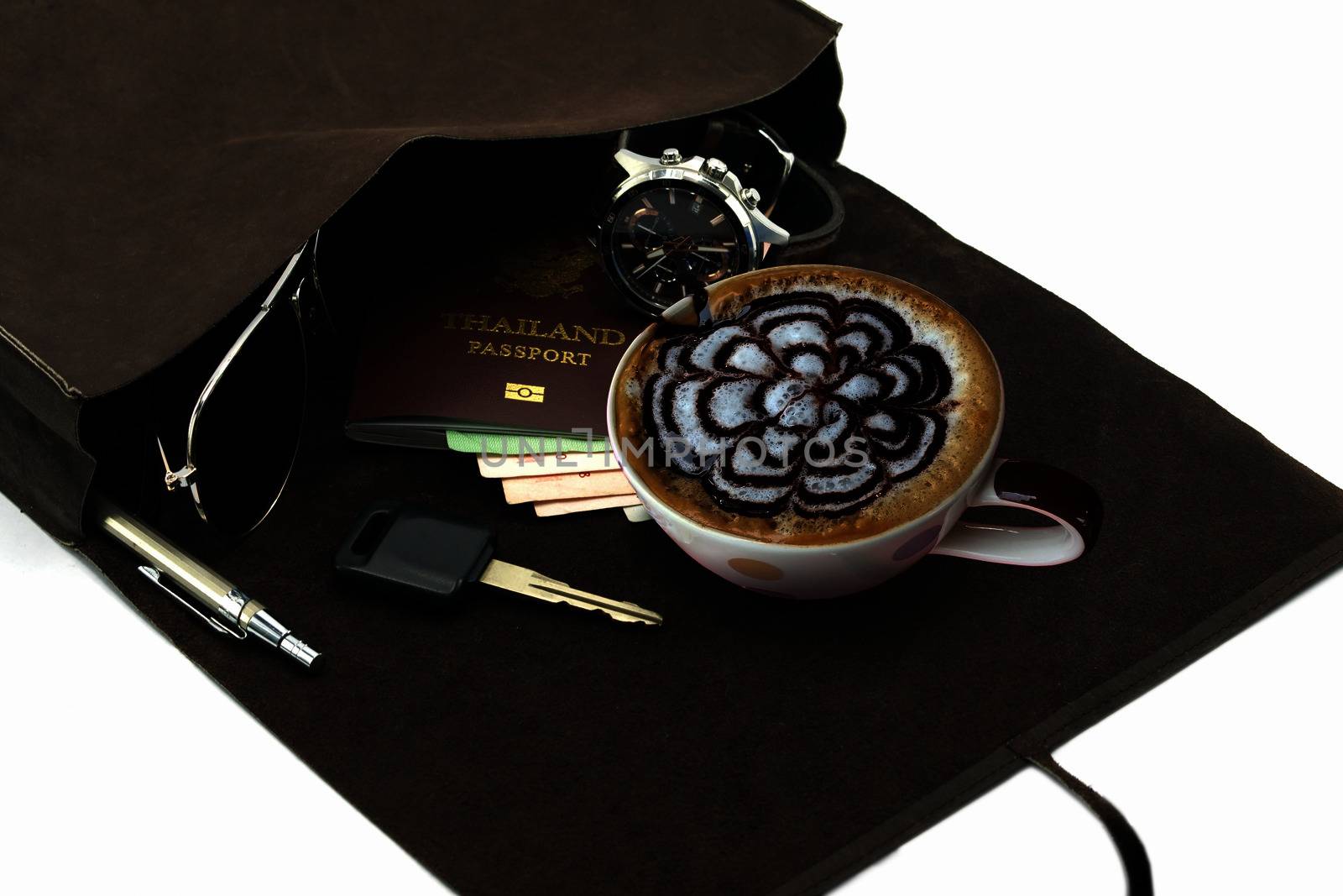 Travel set with Coffee for Relax concept by mranucha