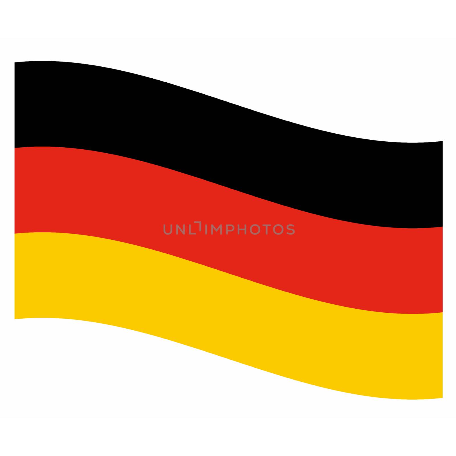 Rippled national flag of Germany, Europe illustration