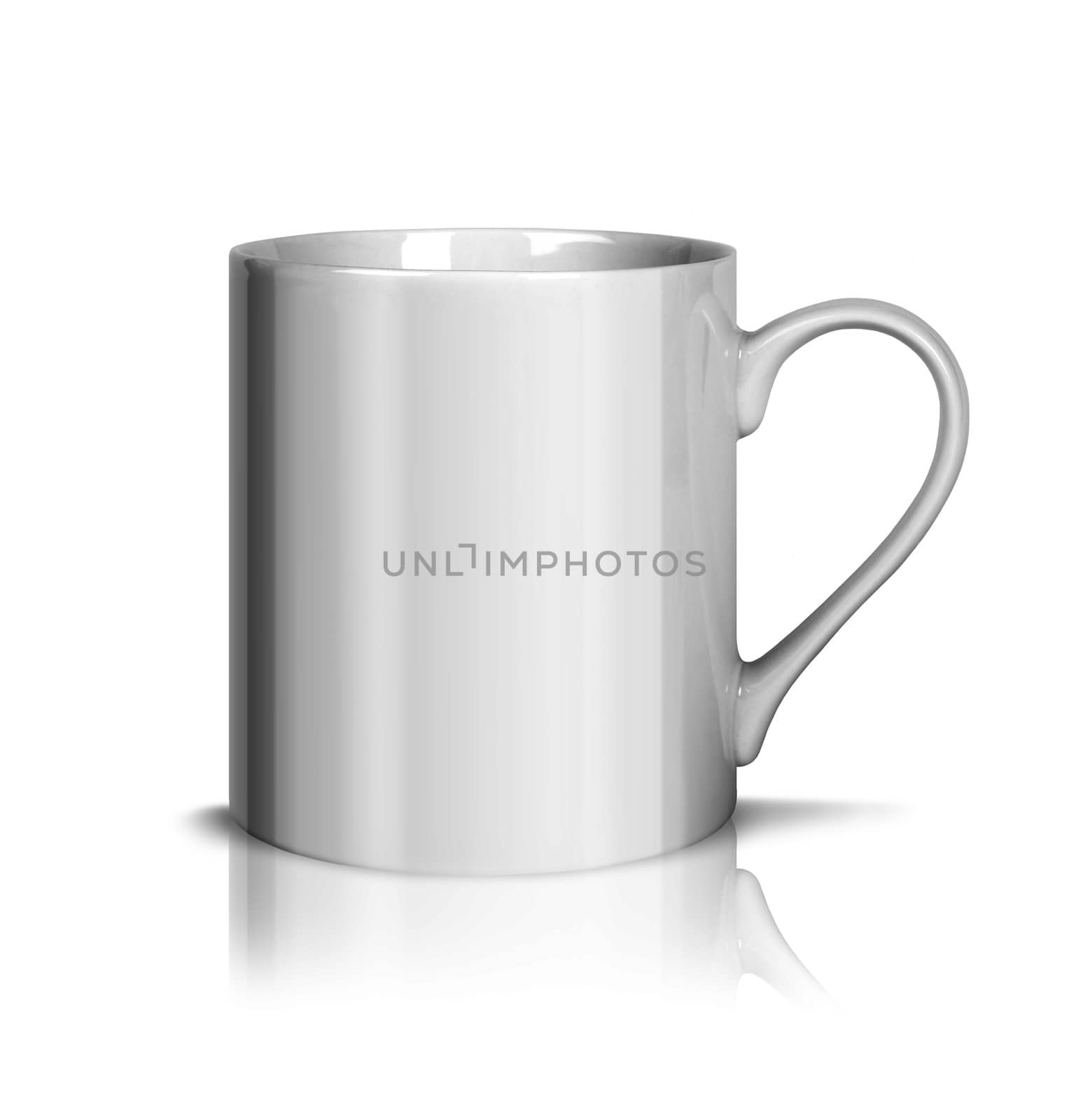 White porcelain cup isolated on white background