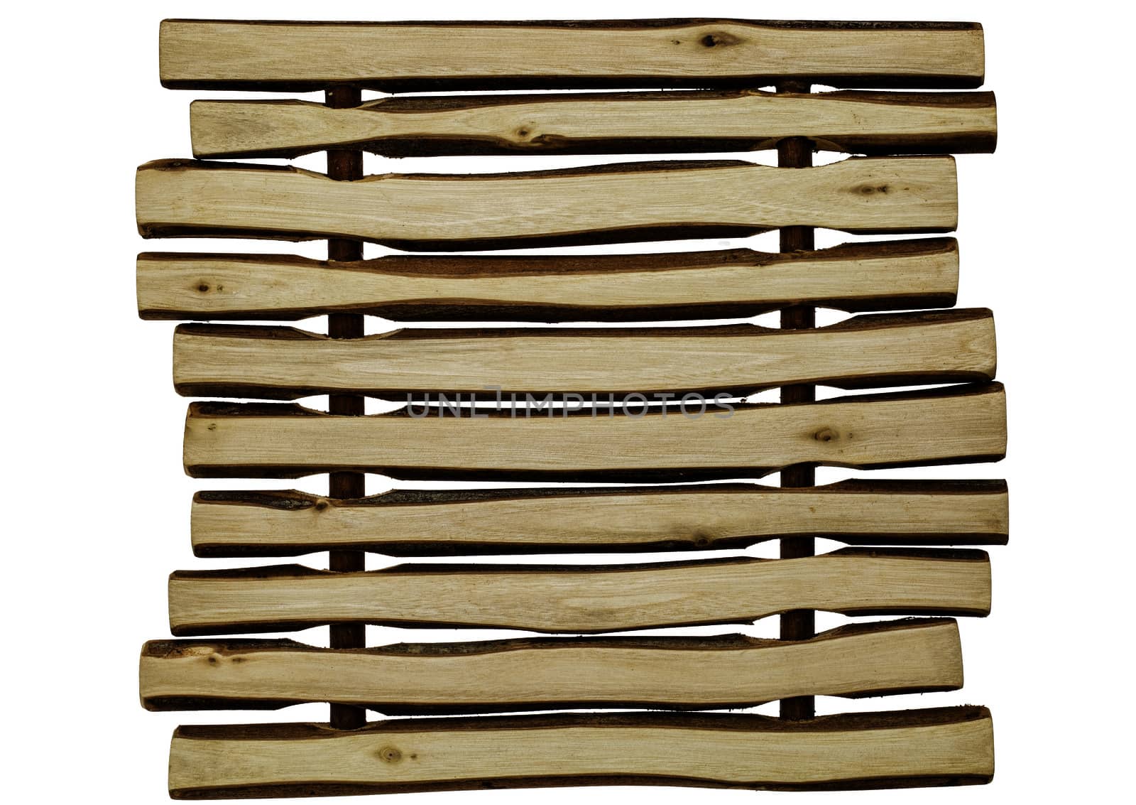 wood background abstract - trivet made of wooden sticks