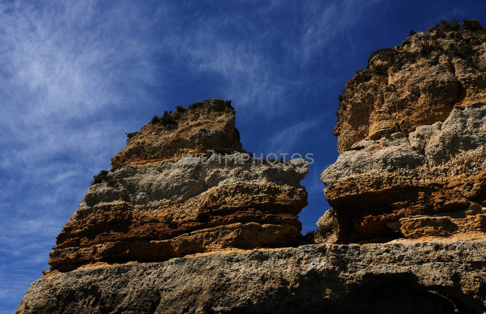 rocks and cliff in algarve city lagos in Portugal, the most beautifull coastline of the world