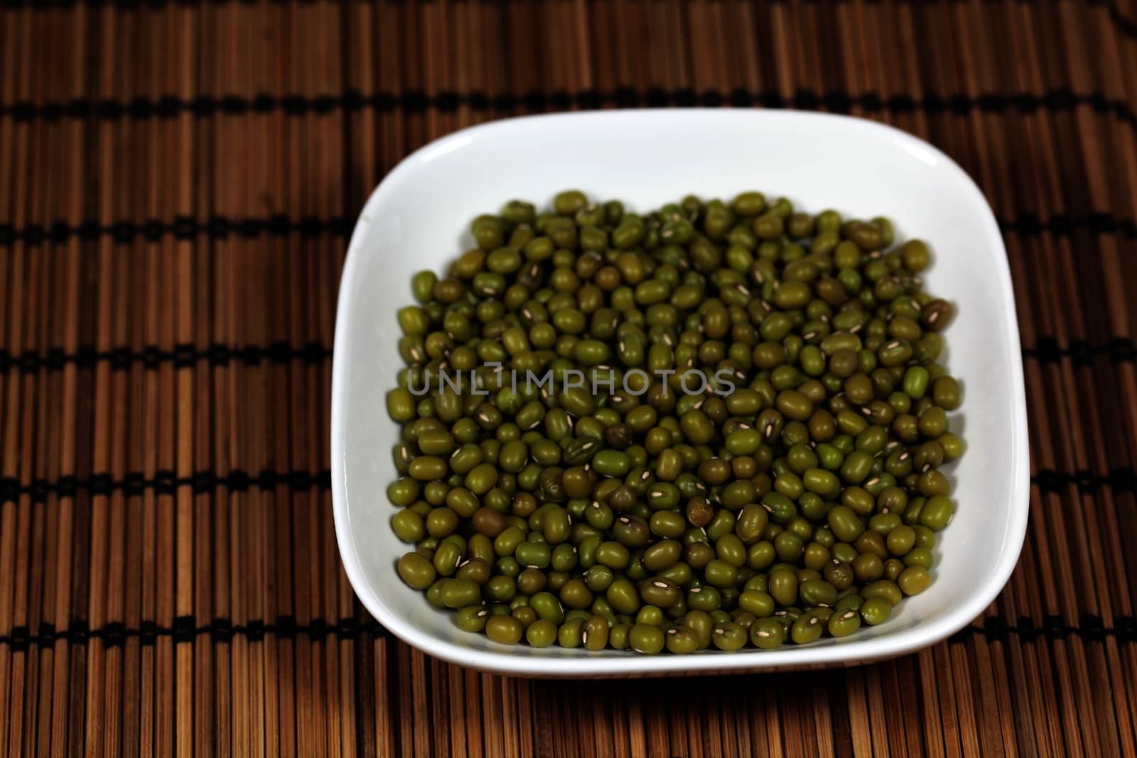 A macro photograph of mung beans.