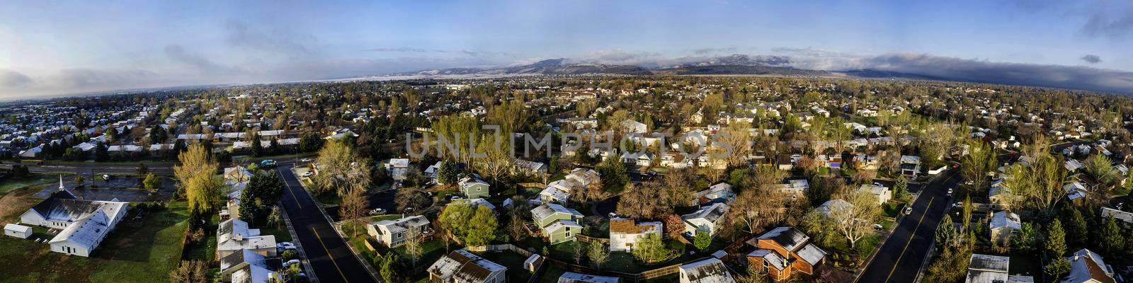 Aerial panorama of Fort Collins, Colorado by PixelsAway