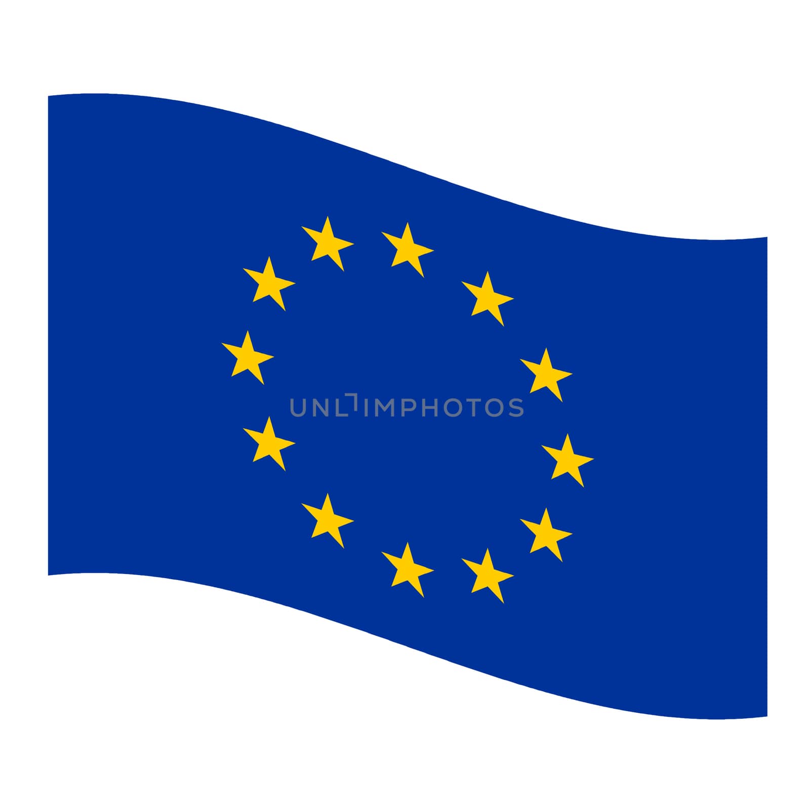 Rippled flag of Europe illustration