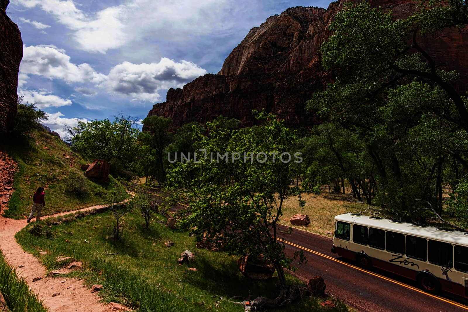 Zion National Park and shuttle bus, Utah by rongreer