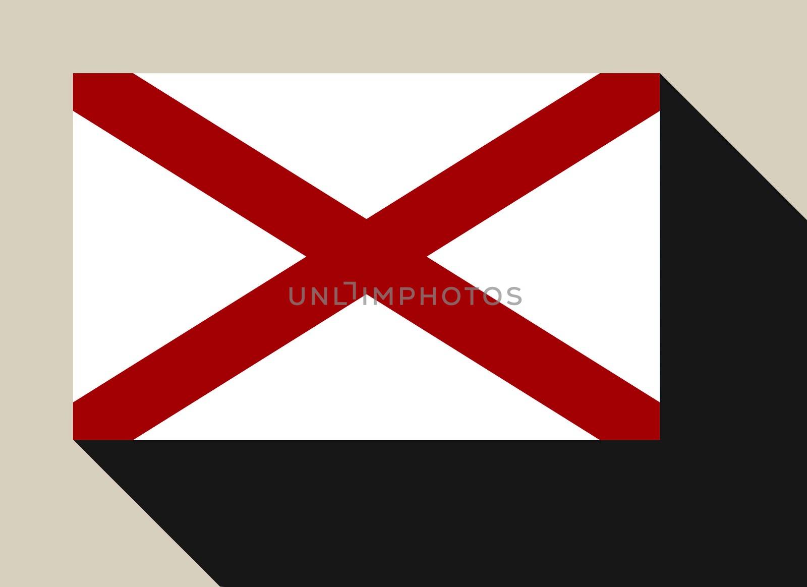 American State of Alabama flag in flat web design style.