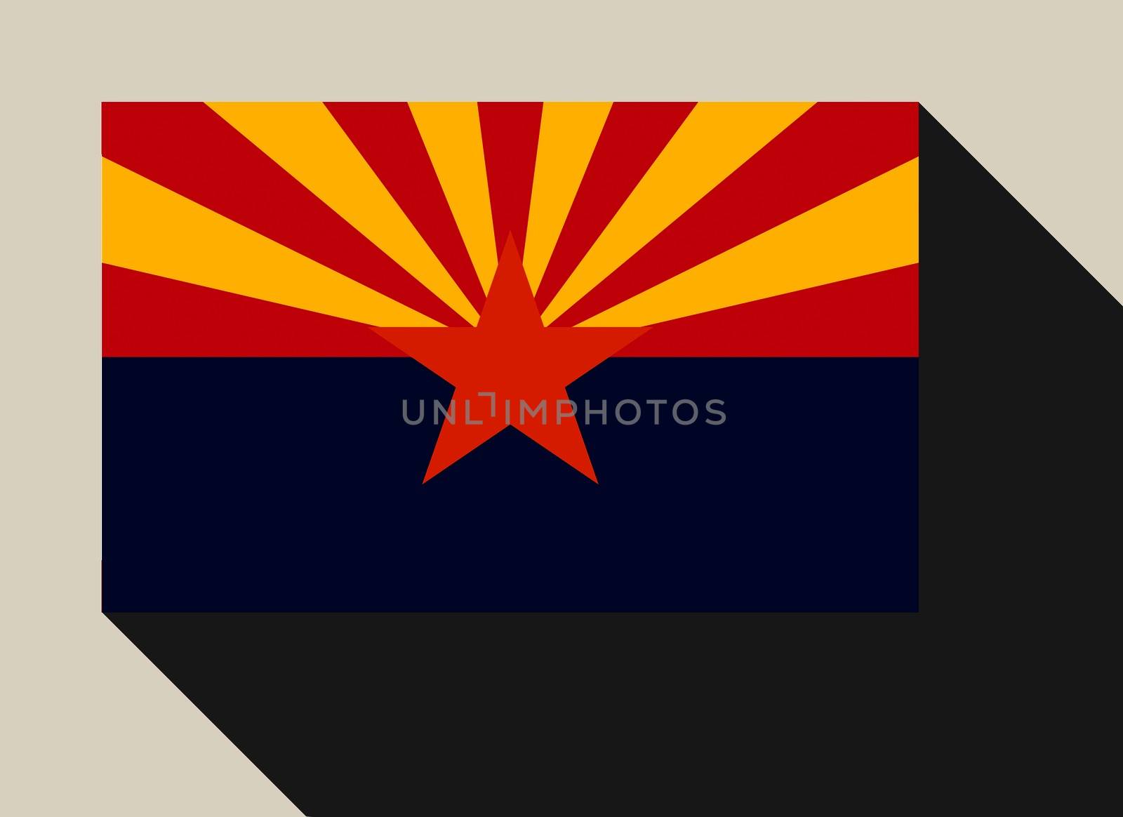 American State of Arizona flag in flat web design style.