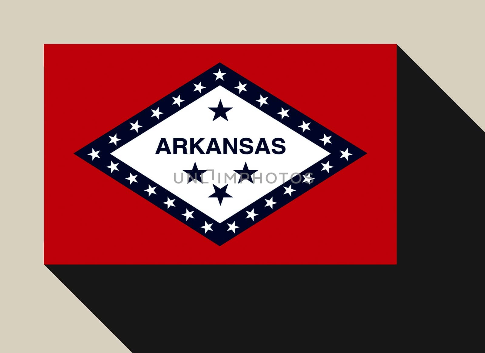 American State of Arkansas flag in flat web design style.