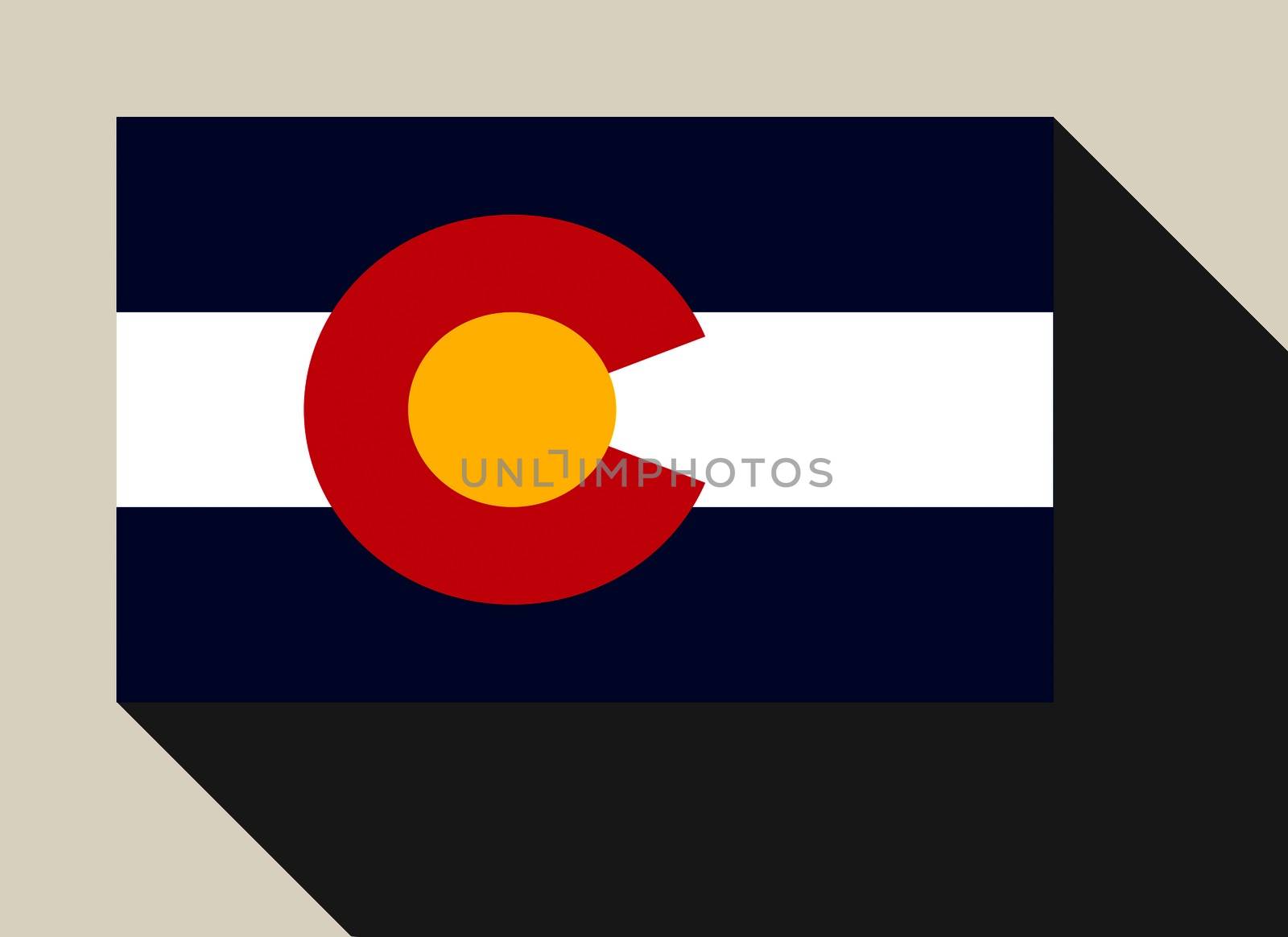 American State of Colorado flag in flat web design style.