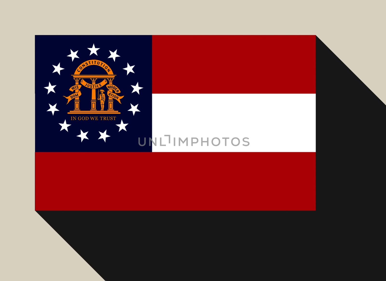 American State of Georgia flag in flat web design style.