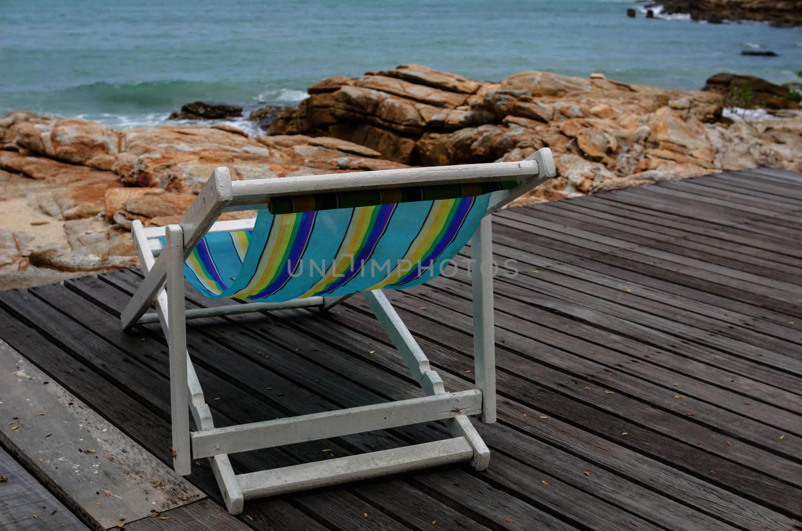 Beach colorful chair on the beach in Koh Samet Thailand