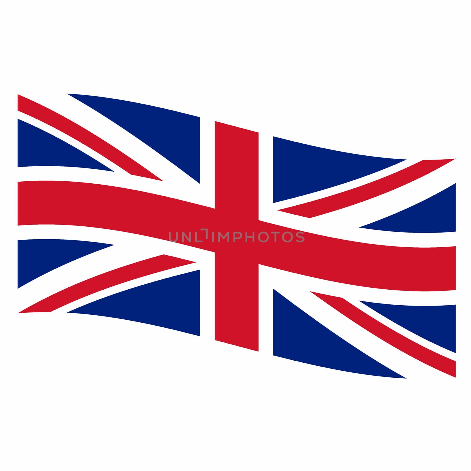 Rippled national flag of United Kingdom, Europe illustration