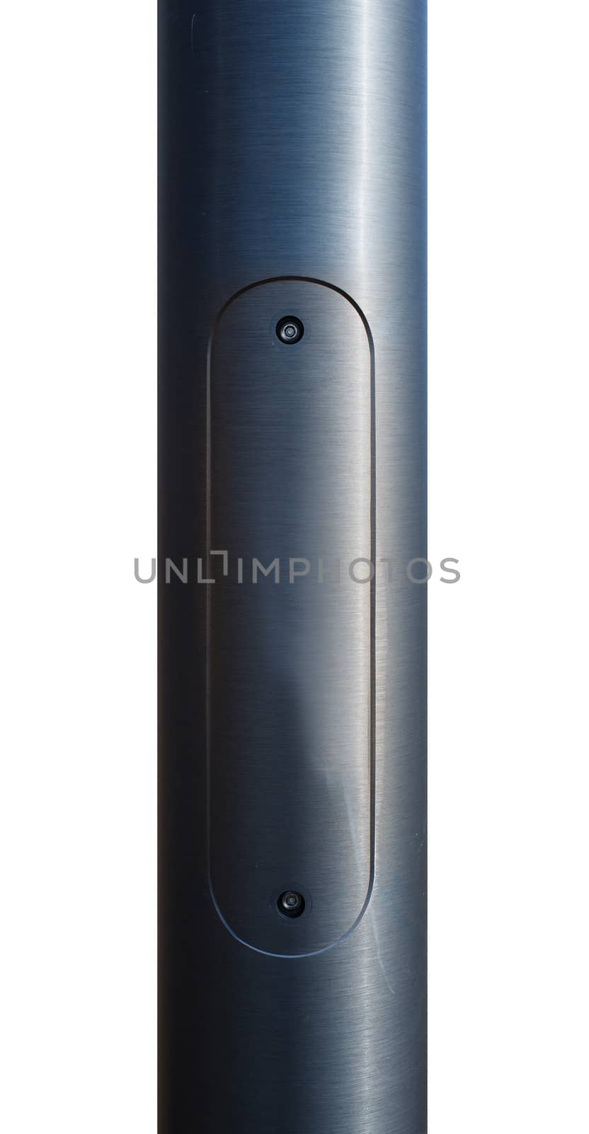 Aluminum pipe on the white isolated background