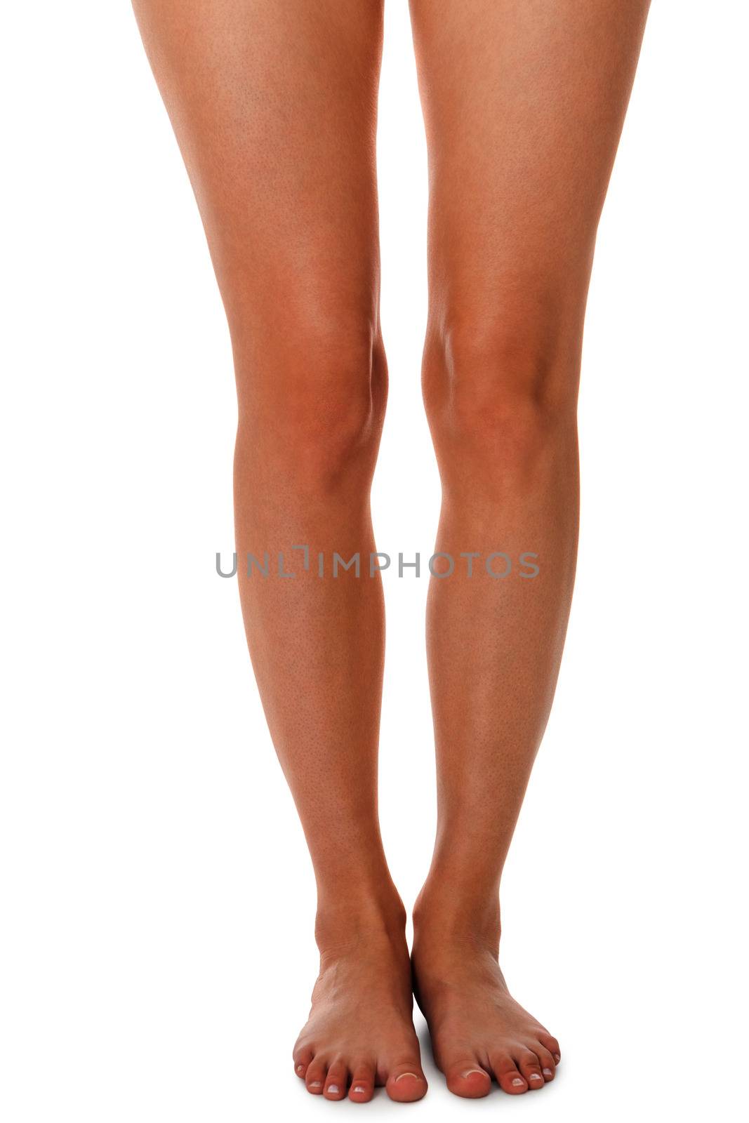 Elegant long bare female legs by juniart