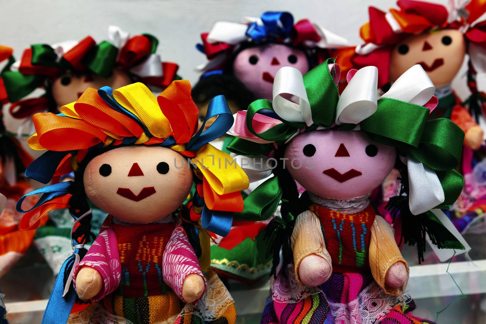 Colorful Lupita Dolls named after Guadalupe Mexico Souvenirs