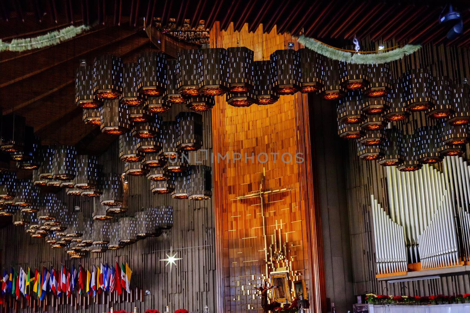 New Shrine of the Guadalupe Basilica with Original Guadalupe Mexico City by bill_perry