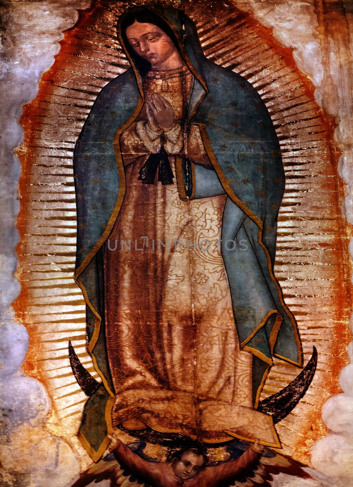 Original Virgin Mary Guadalupe Painting New Basilica Shrine Mexico City by bill_perry