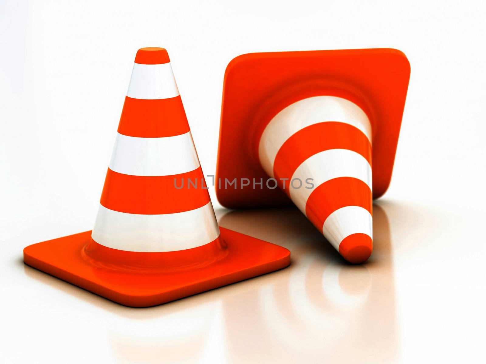 orange highway traffic cone by Lupen