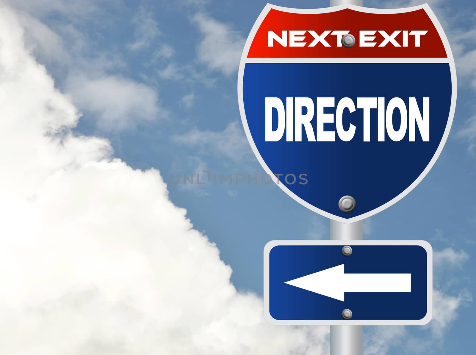 Direction road sign by payphoto