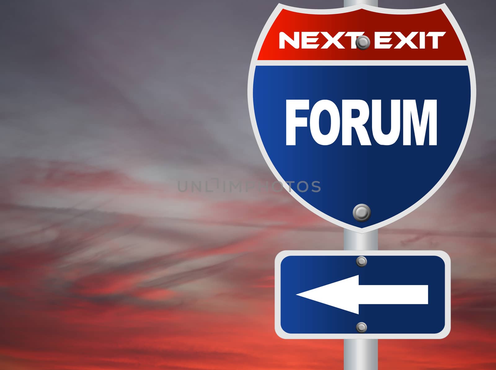 Forum road sign
