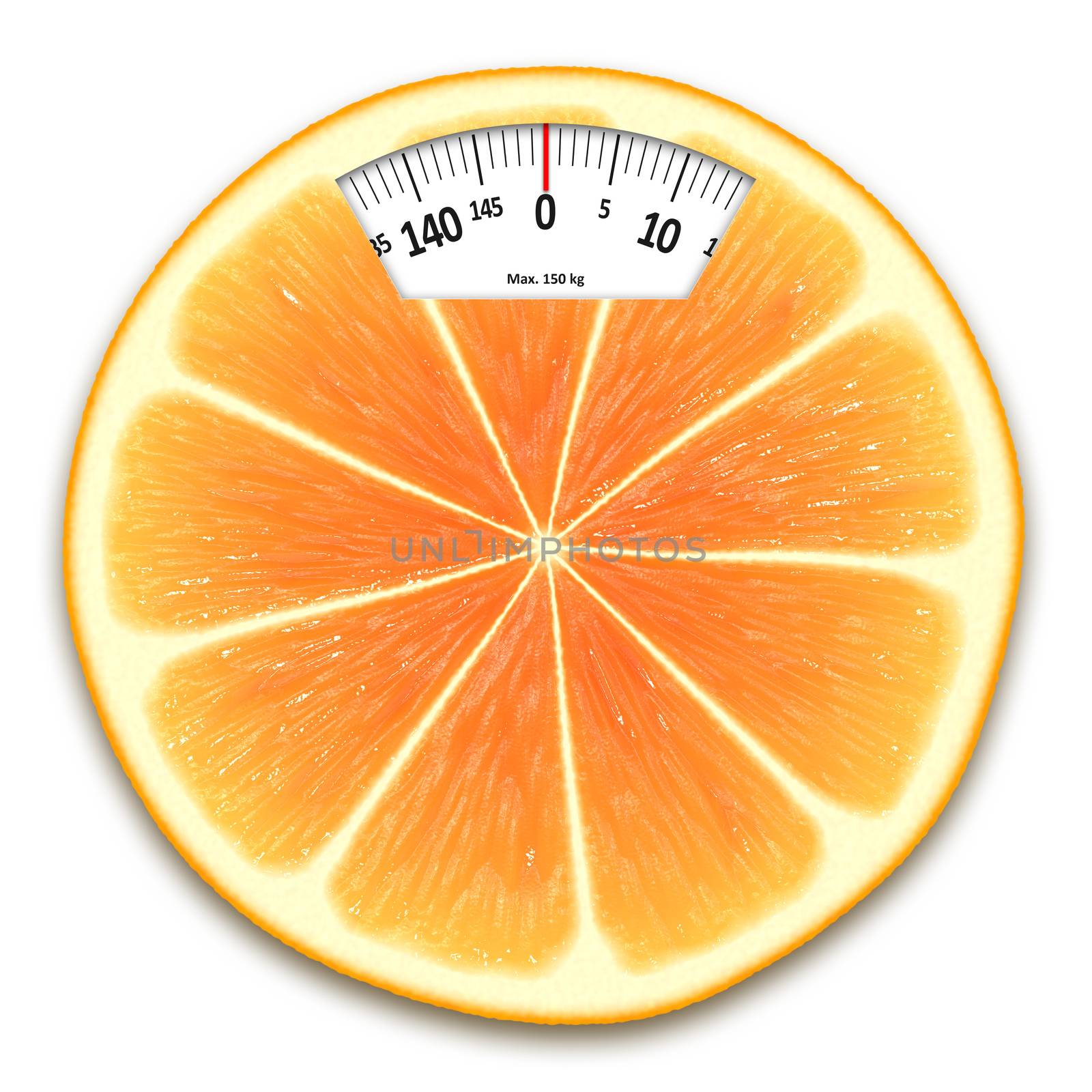 An image of an orange weight scales