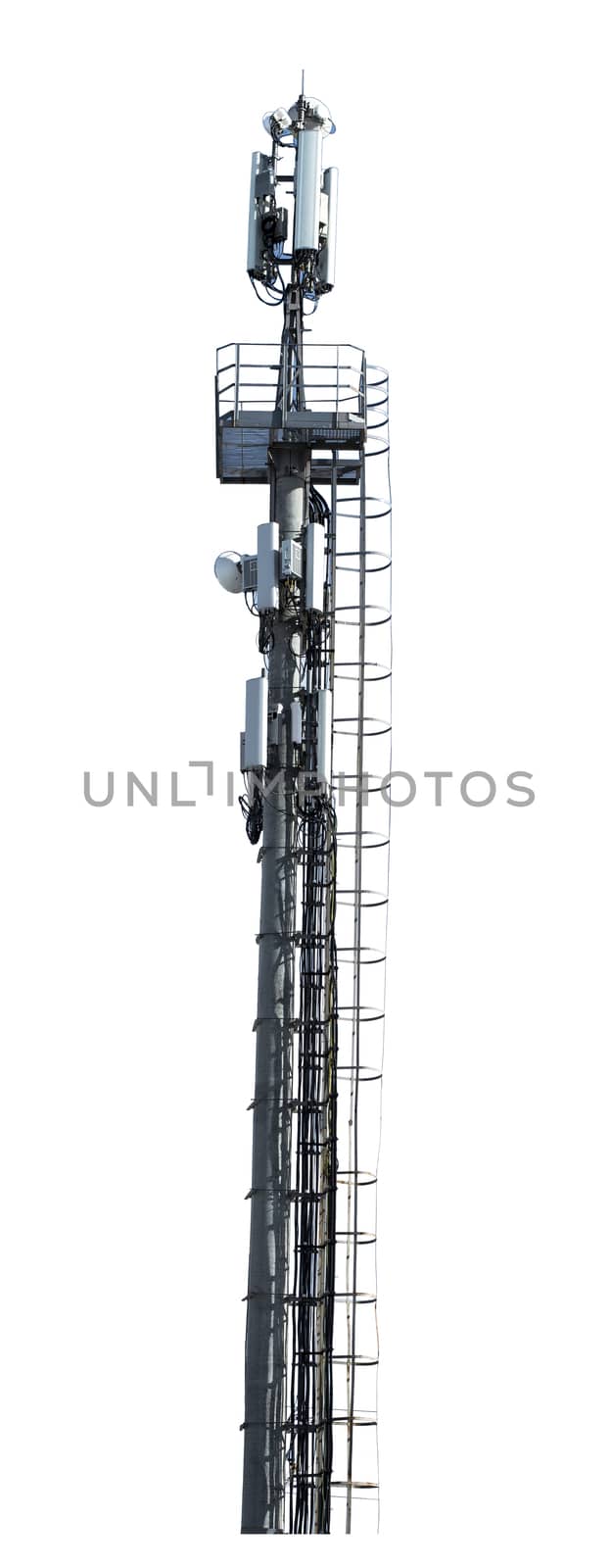 Telecommunication tower with cellular transmitter by cherezoff