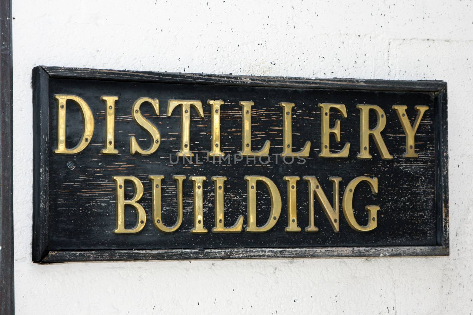 Sign on the building where the fermentation occurs in the whiskey making process.