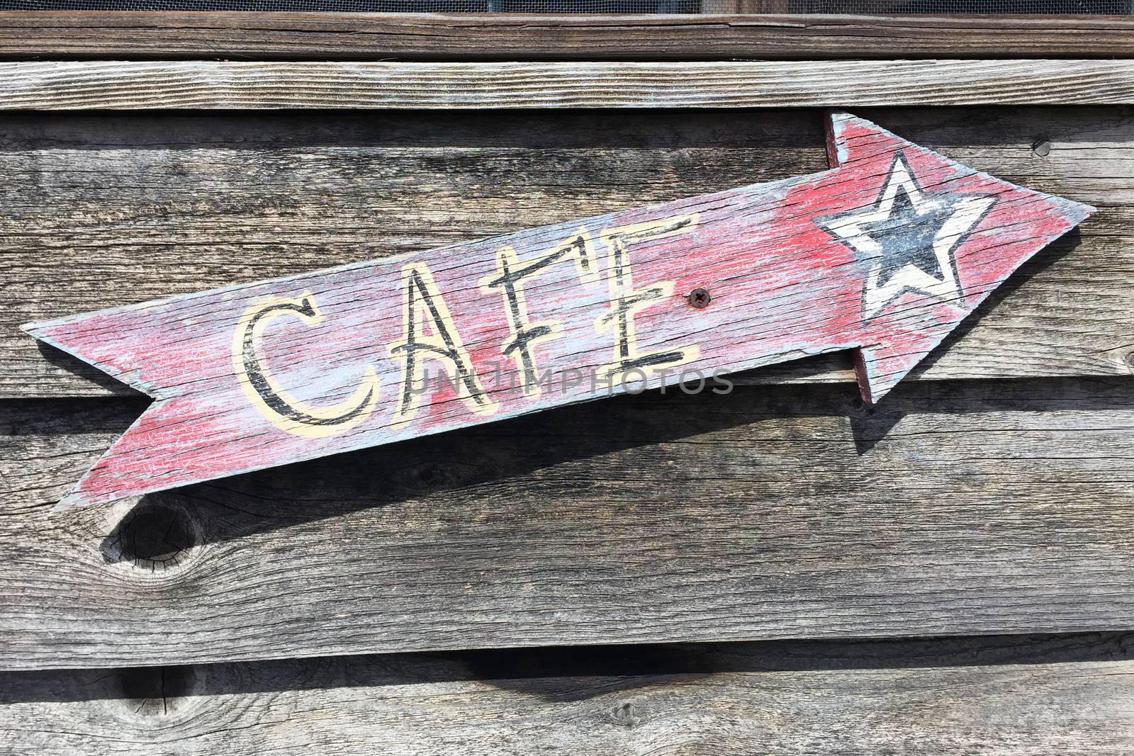Café sign made out of old wood by jimmartin