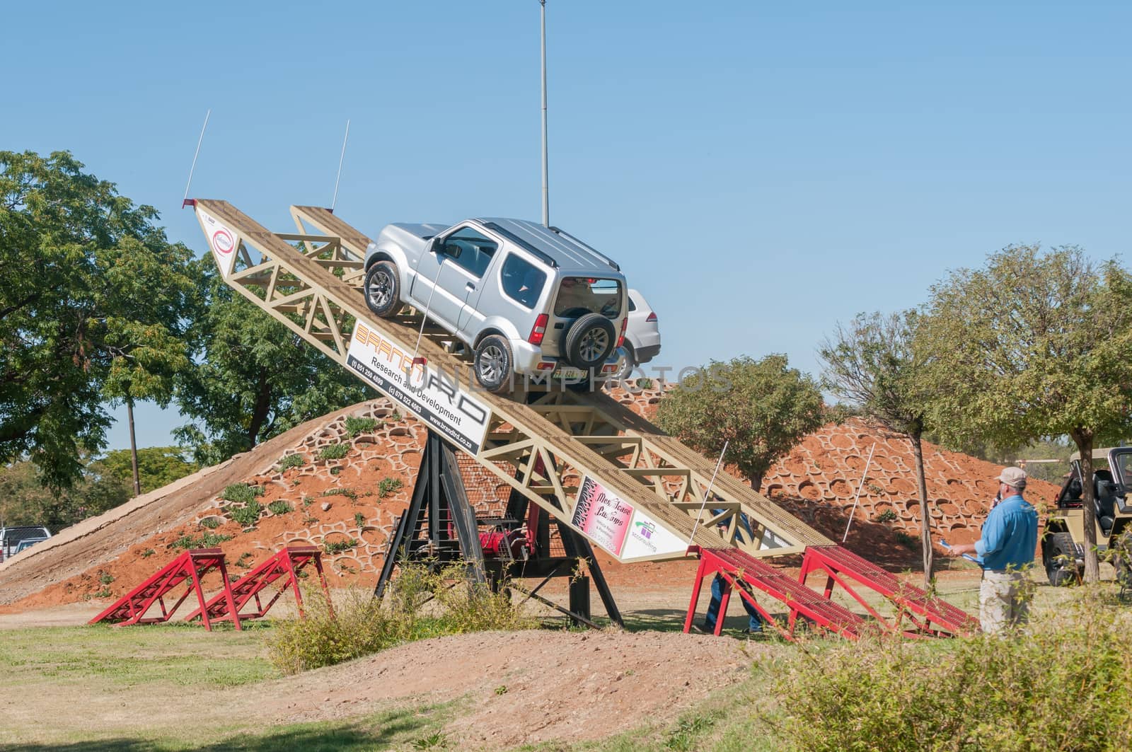 BLOEMFONTEIN, SOUTH AFRICA - APRIL 28, 2015: Display of the capabilities of 4x4 vehicles at the yearly Bloemfontein Show