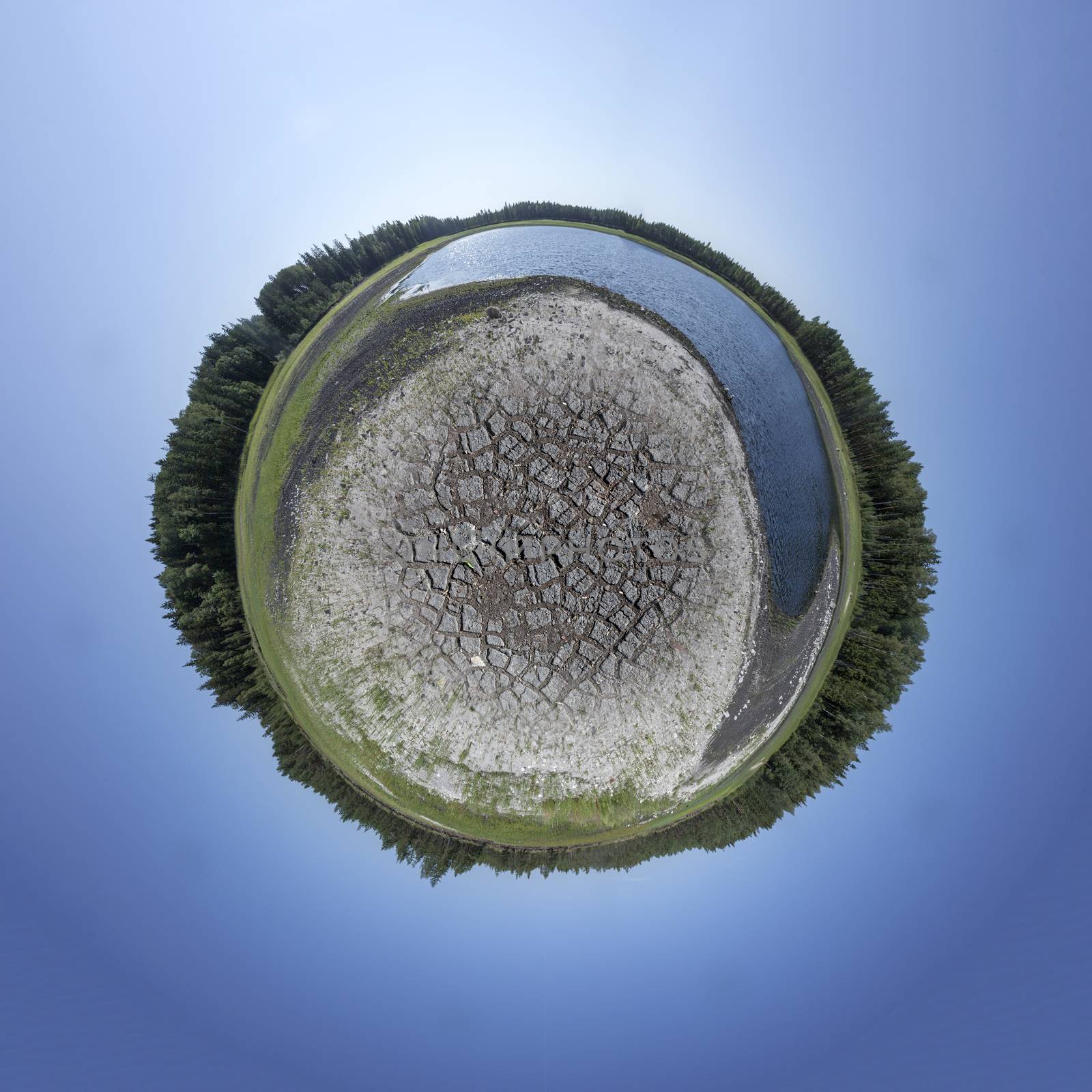 Dried Out Lake bed as Tiny Planet