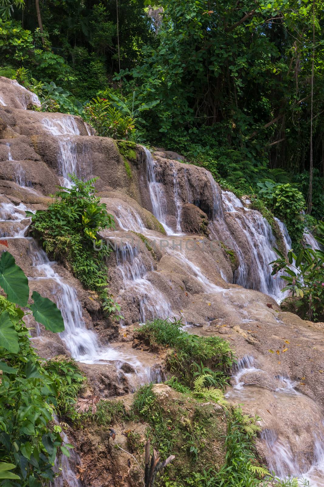 The picturesque Dunn's River Falls. Jamaica, Caribbean