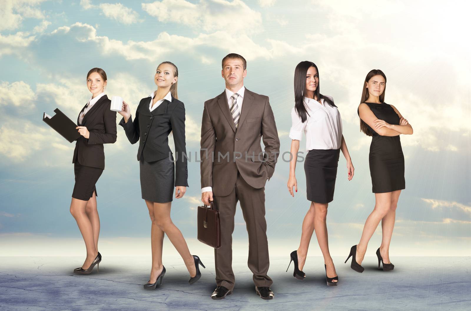 Young attractive business people by cherezoff