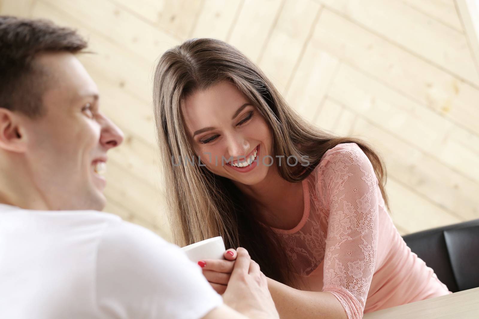 Love. Beautiful couple at home