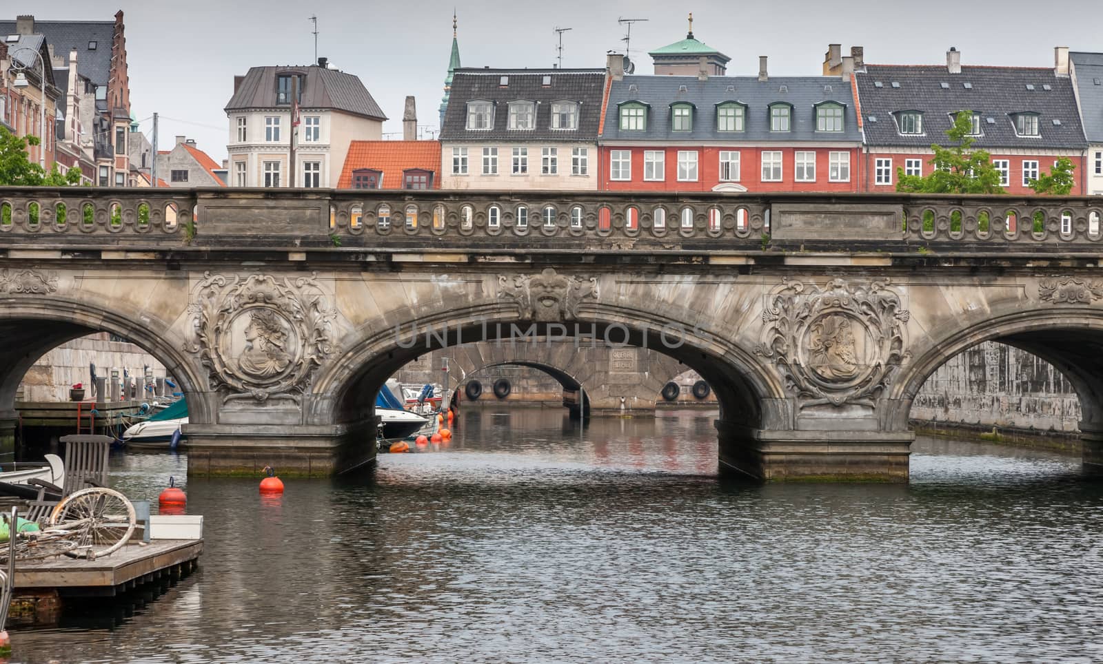 Bridge over canal to Christiansborg Palace in Copenhagen, Denmark