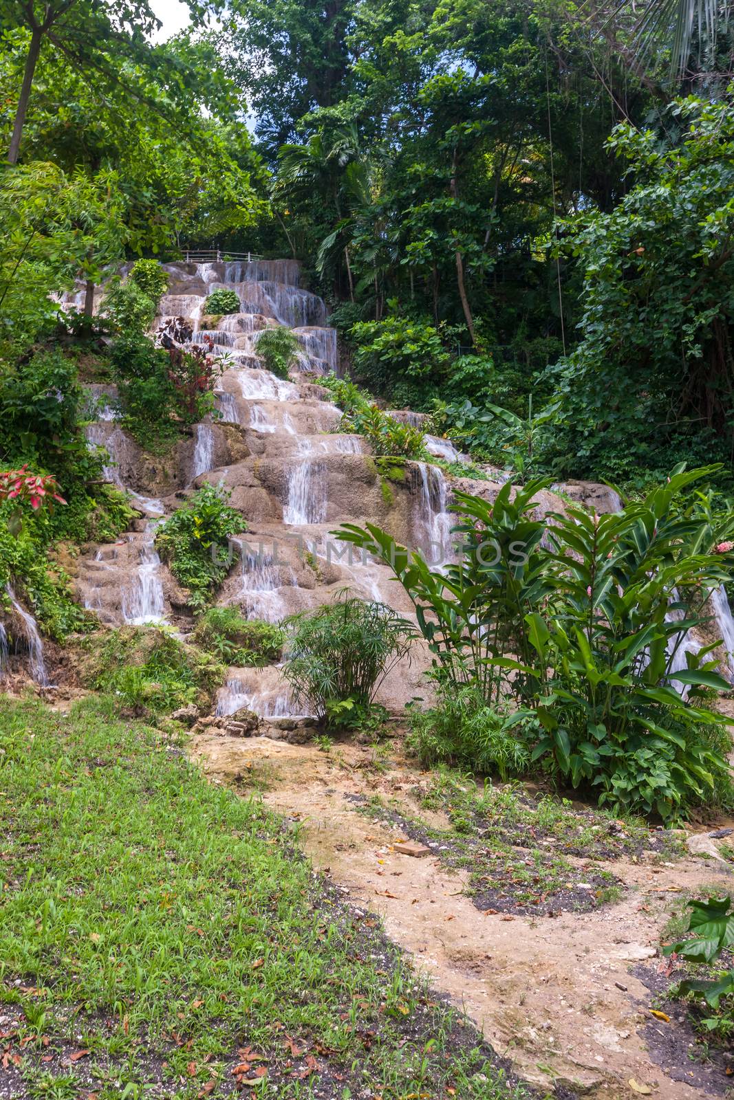 The picturesque Dunn's River Falls. Jamaica, Caribbean